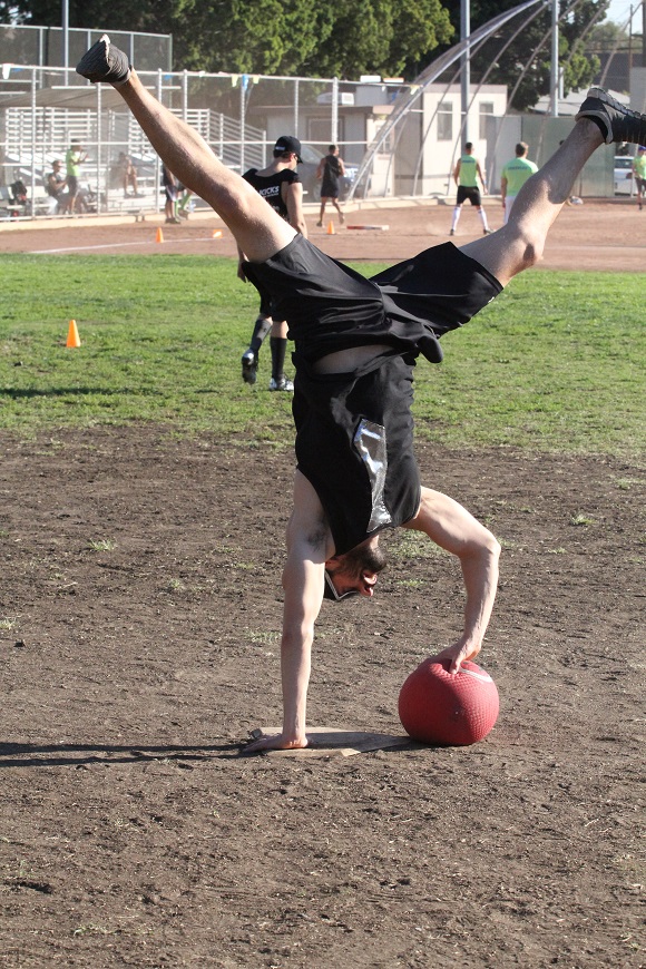 Keith Mantia is not only his team's pitcher but also their flipper!