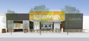 A rendering of Cooley's as seen from Santa Monica Boulevard.